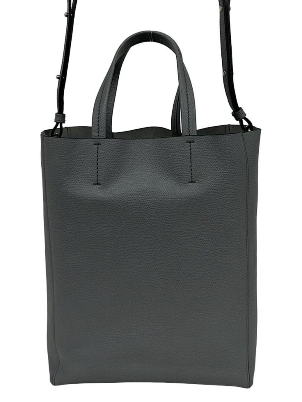 CELINE Vertical Cabas Small Gray Leather Tote Bag - Picture 3 of 11